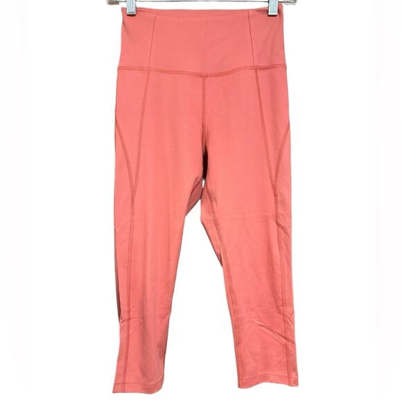 Girlfriend Collective High Waist Cropped Length Leggings in Peach Color Small - Picture 1 of 3